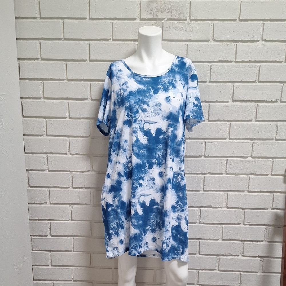 Just Be Blue Tie-Dye Women's Midi Dress. Size Large NWT